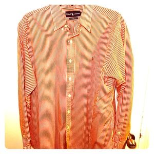 Polo shirt burnt orange striped classic fit